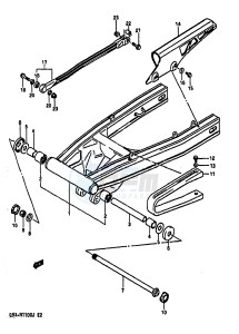 GSX-R1100 (G-H-J) drawing REAR SWINGING ARM