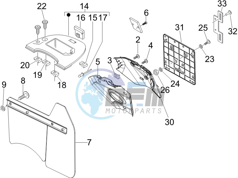 Rear cover - Splash guard