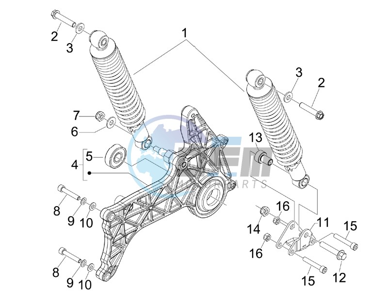 Rear suspension - Shock absorbers