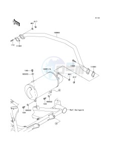 KAF 400 A [MULE 610 4X4] (A6F-AF) A6F drawing MUFFLER-- S- -