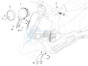 GTS 300 HPE 4T-4V IE ABS E4 (NAFTA) drawing Front headlamps - Turn signal lamps