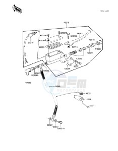 KZ 550 A (A3-A4) drawing FRONT MASTER CYLINDER -- 82-83 A3_A4- -