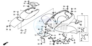 TRX300EX FOURTRAX 300 EX drawing FRONT FENDER