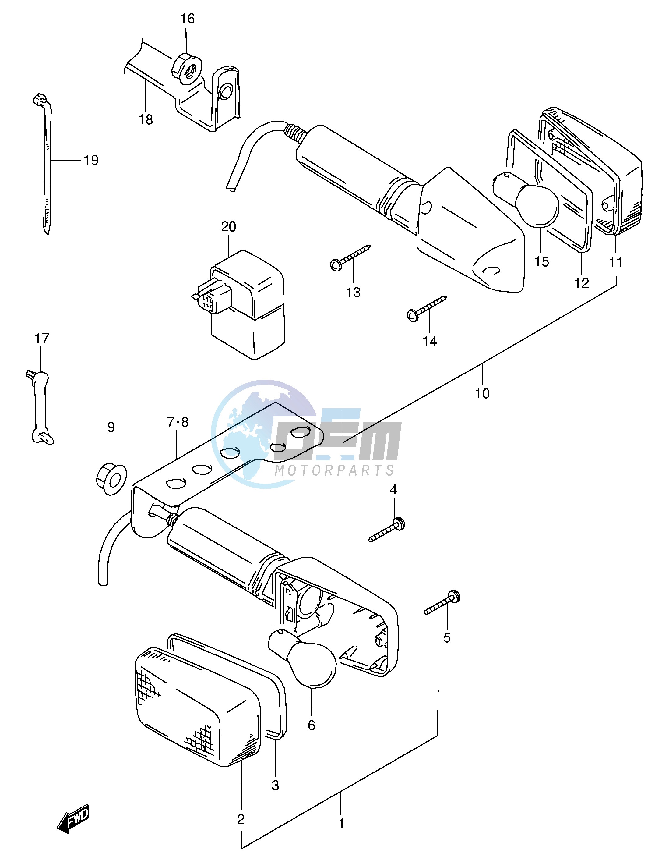 TURN SIGNAL LAMP (MODEL W X,E24)