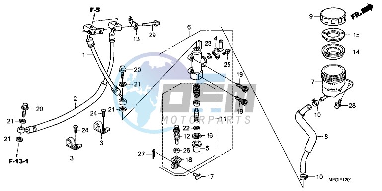 REAR BRAKE MASTER CYLINDER (CB600FA/ FA3)