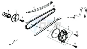 TONIK 50CC drawing CHAIN / CHAIN TENSIONER / CHAIN GUIDE