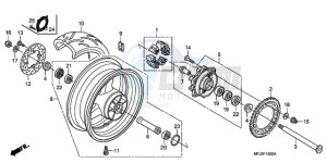 CBR600RAA Korea - (KO / ABS) drawing REAR WHEEL