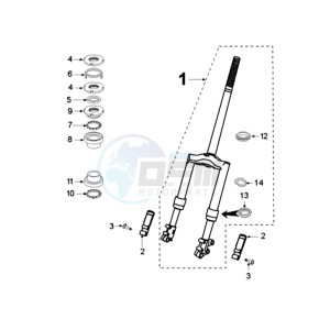 VIVA SL2A BE drawing FRONT FORK / STEERINGHEAD