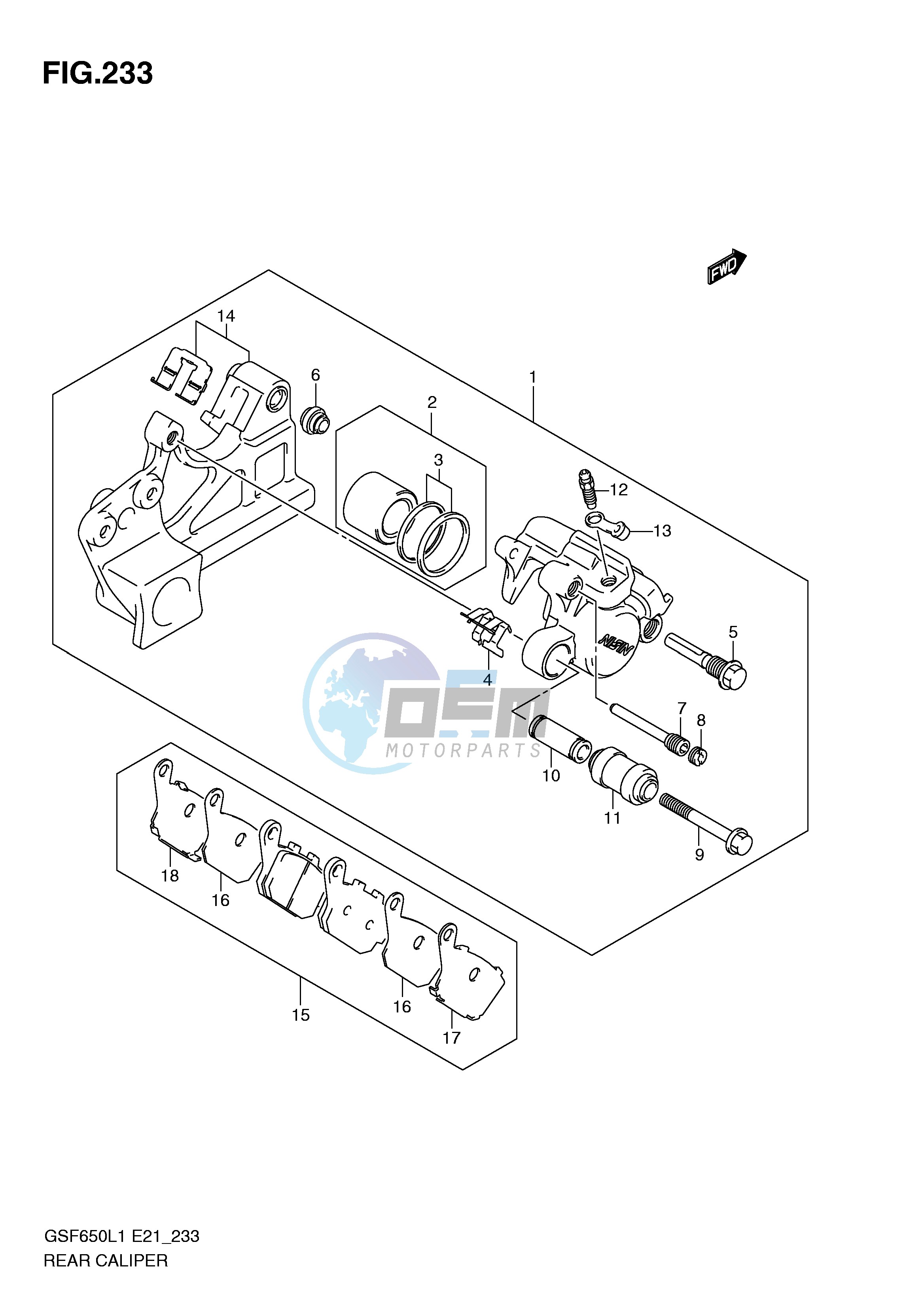 REAR CALIPER (GSF650AL1 E21)