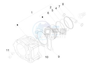 X Evo 125 Euro 3 drawing Cylinder-piston-wrist pin unit