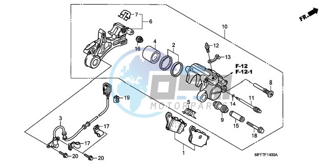 REAR BRAKE CALIPER/ SPEED SENSOR