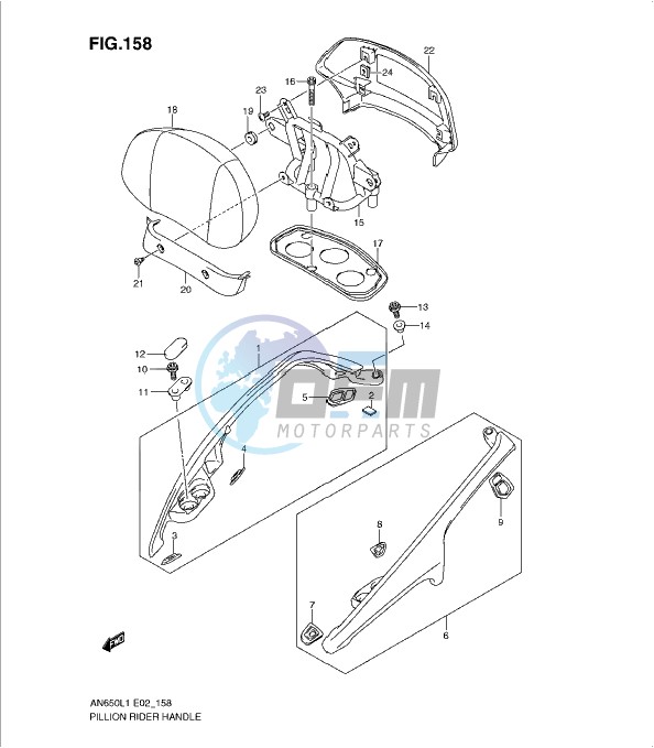 PILLION RIDER HANDLE (AN650AL1 E51)