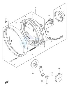 VZ800 (E2) MARAUDER drawing HEADLAMP (MODEL V W X Y E4,E17,E18,E22,E25,E34,P37)