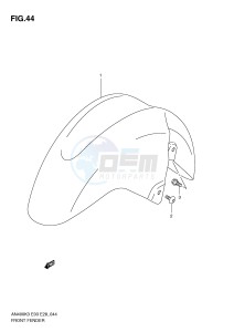 AN400 (E3-E28) Burgman drawing FRONT FENDER (AN400K3 K4 K5 K6)