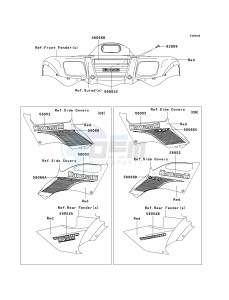 KVF 700 A [PRAIRIE 700 4X4] (A1-A2) [PRAIRIE 700 4X4] drawing DECALS-- RED- --- A2- -