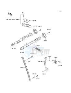 ZX 600 P [NINJA ZX-6R] (7F-8FA) P8F drawing CAMSHAFT-- S- -_TENSIONER