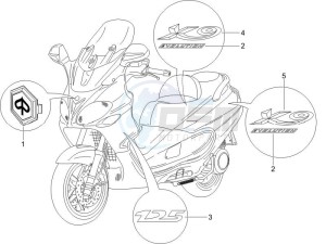 X9 125 Evolution potenziato (UK) drawing Plates - Emblems