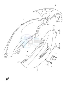 XF650 (E2) drawing FUEL TANK COVER (MODEL W)