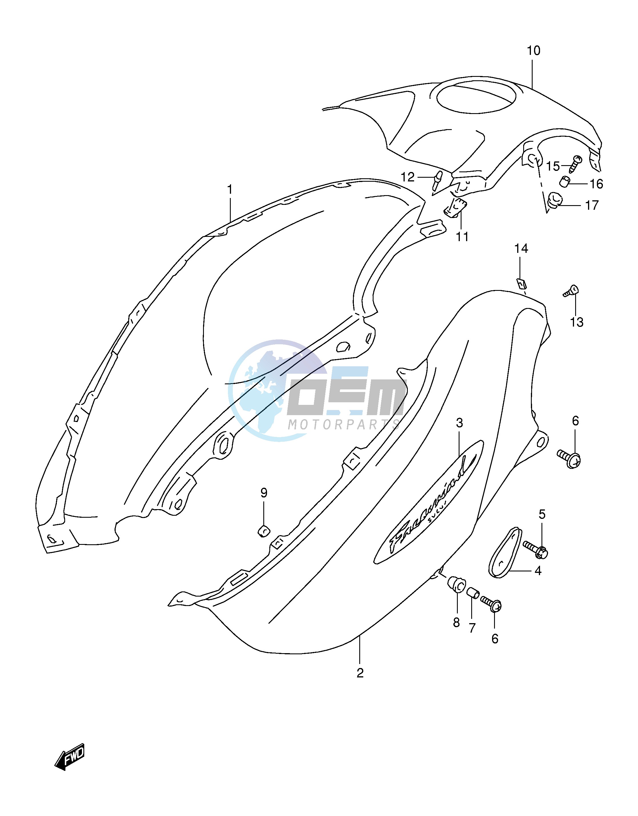 FUEL TANK COVER (MODEL W)