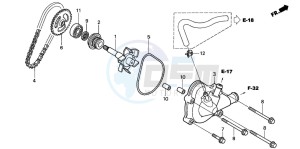 VTR1000F FIRE STORM drawing WATER PUMP