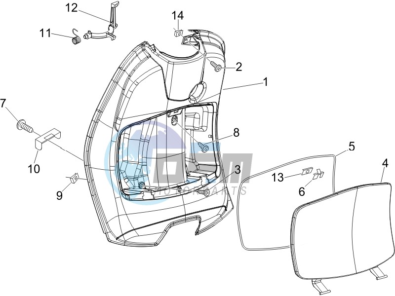 Front glovebox - Knee-guard panel