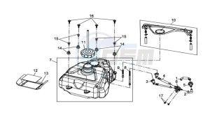 QUAD LANDER 300S ENTRY drawing FUEL TANK - FUEL CUT