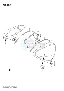 SFV650 (E3-E28) Gladius drawing FUEL TANK SIDE COVER (MODEL L0)