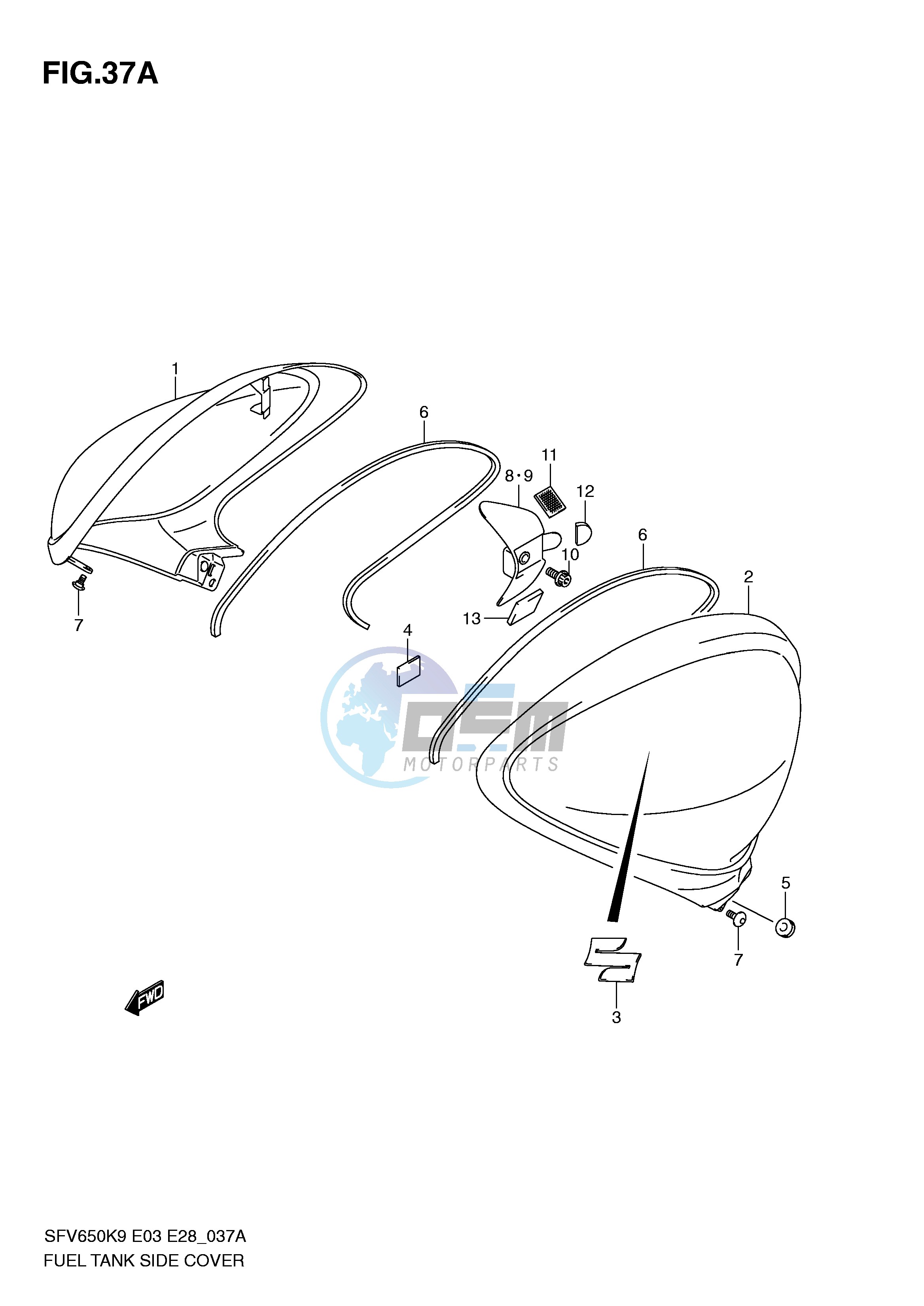 FUEL TANK SIDE COVER (MODEL L0)