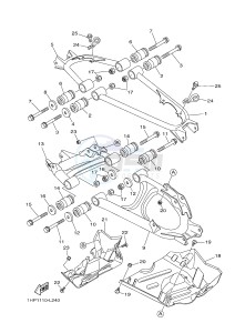 YFM550FWAD YFM5FGPHB GRIZZLY 550 EPS HUNTER (1HS7) drawing REAR ARM