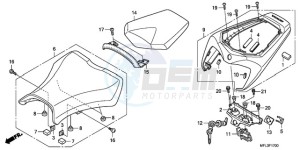 CBR1000RA9 Korea - (KO / ABS) drawing SEAT