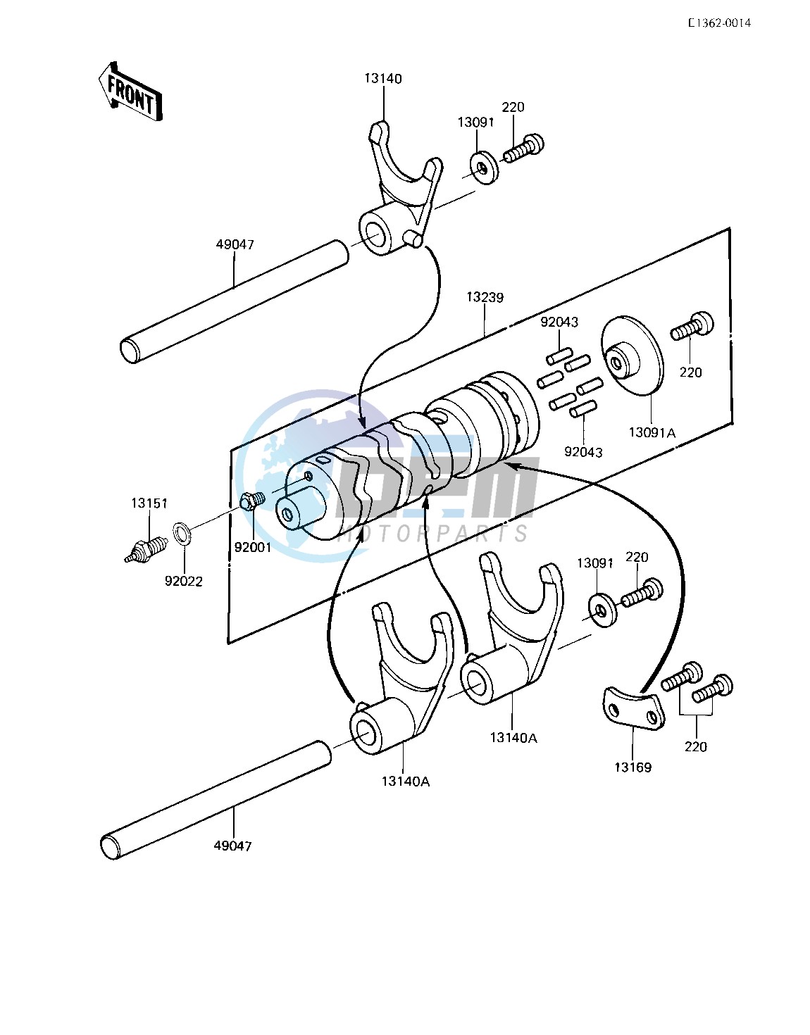 GEAR CHANGE DRUM & FORKS