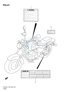 GZ250 (P3) drawing LABEL (MODEL P3)