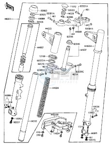 KZ 440 B (B1) drawing FRONT FORK -- 81 B2- -