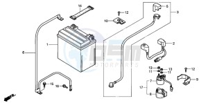 TRX350TE FOURTRAX 350 ES drawing BATTERY