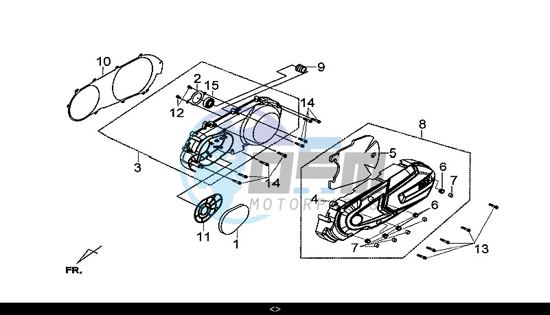 L. CRANK CASE COVER / GTS 300I ABS (LN30W9-EU) (L7-M0)