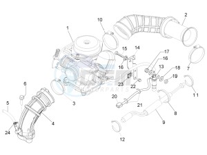 Typhoon 50 4T 4V E2 (NAFTA) drawing Carburettor, assembly - Union pipe