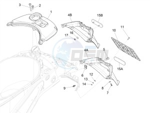 PRIMAVERA 125 4T 3V IGET IE ABS-NOABS E2-E4 (APAC) drawing Rear cover - Splash guard