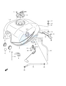 GSX1400 (E2) drawing FUEL TANK (MODEL K4)