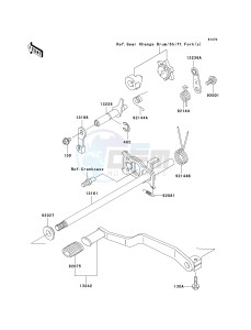 KLF 250 A [BAYOU 250] (A6F-A9F) A7F drawing GEAR CHANGE MECHANISM