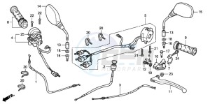 CBR125R drawing HANDLE LEVER/SWITCH/CABLE (CBR125R/RS/RW5/RW6/RW8)