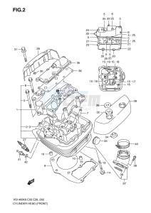 VS1400 (E3-E28) INTRUDER drawing CYLINDER HEAD (FRONT)