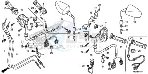 VFR1200XDH 2ED - (2ED) drawing SWITCH/ CABLE/ MI RROR (VFR1200XD/ XDA/ XDS)