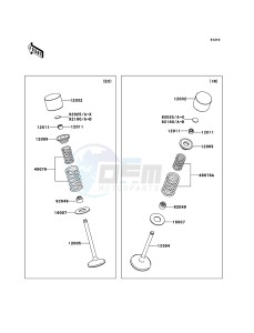 KX450F KX450D8F EU drawing Valve(s)