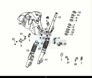 FIDDLE IV 50 (XG05W1-NL) (E5) (M1-M3) drawing STEERING STEM FRONT CUSHION