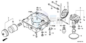 VFR800XD CrossRunner - VFR800X UK - (E) drawing OIL PAN/OIL PUMP