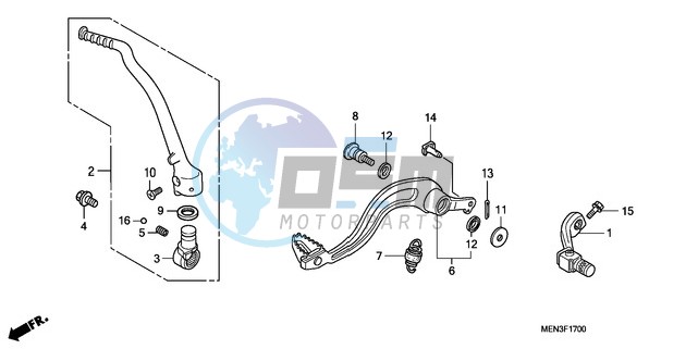 PEDAL/KICK STARTER ARM