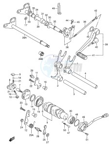 GSX-R750 (E2) drawing GEAR SHIFTING