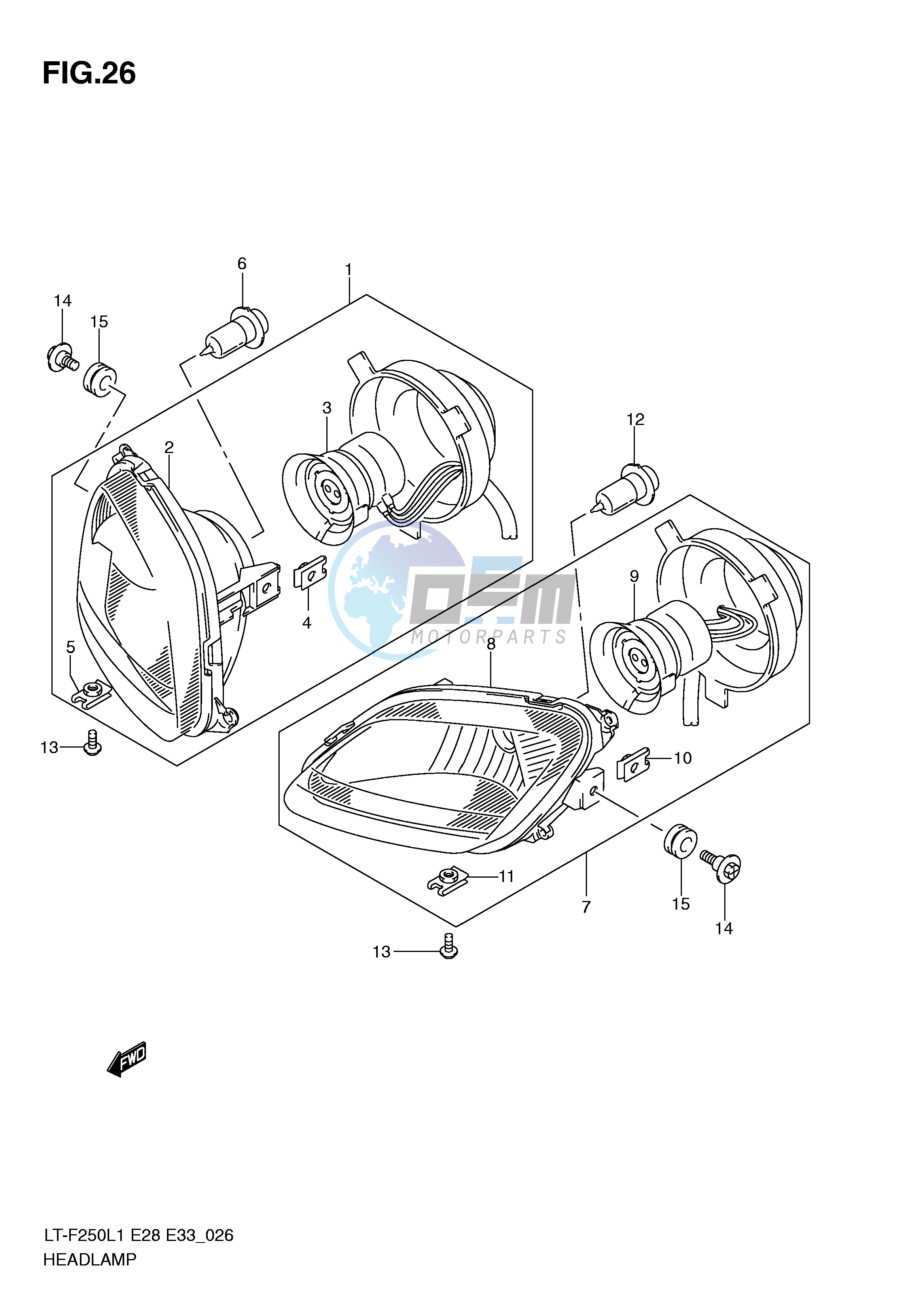 HEADLAMP (LT-F250L1 E33)