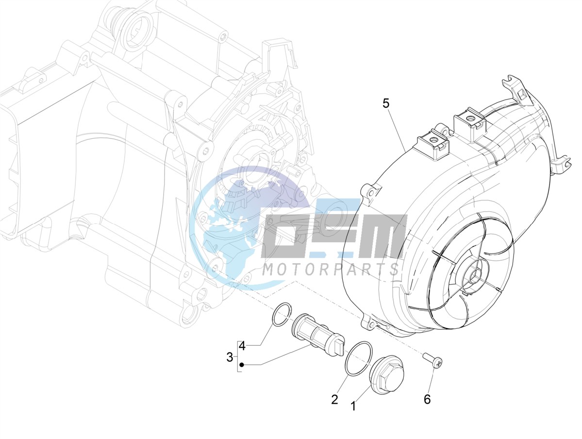 Flywheel magneto cover - Oil filter