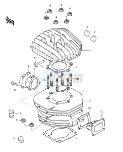 KDX 250 B [KDX250] (B1) [KDX250] drawing CYLINDER HEAD_CYLINDER_REED VALVE -- 81KDX250-B1- -